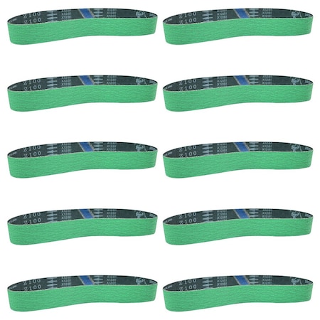 Specialty Diamond 1-1/2 Inch x 30 Inch Zirconia Sanding Belt, 100 Grit Premium Japanese Material - GREEN, PK 10 HPGZ100-10